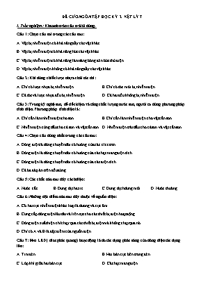 Đề cương ôn tập Vật lý lớp 7 học kỳ 2
